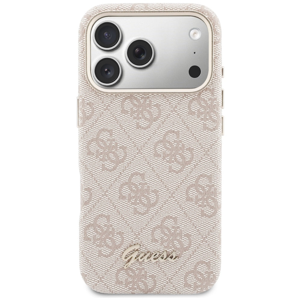 MagSafe Case for Apple iPhone 17 Pro, Guess, 4G Script Logo, Pink