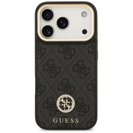 MagSafe tok Apple iPhone 17 Pro-hoz, Guess, 4G Strass Logo, Fekete