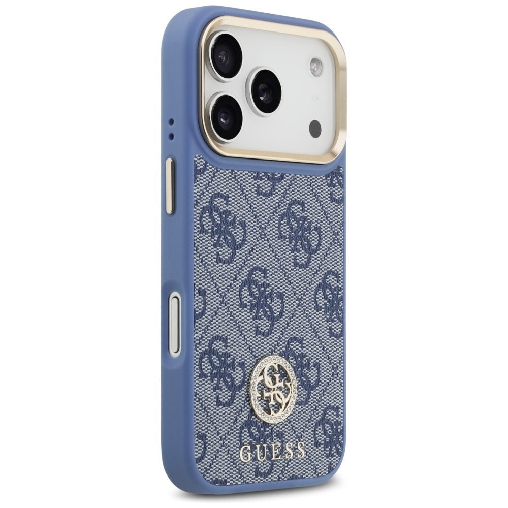MagSafe tok Apple iPhone 17 Pro-hoz, Guess, 4G Strass Logo nagy pánttal, Kék