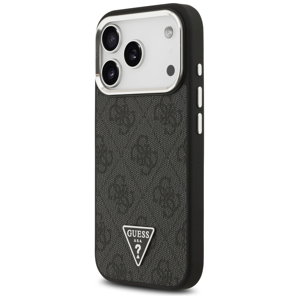MagSafe tok Apple iPhone 17 Pro-hoz, Guess, 4G Triangle Logo, Fekete-Ezüst