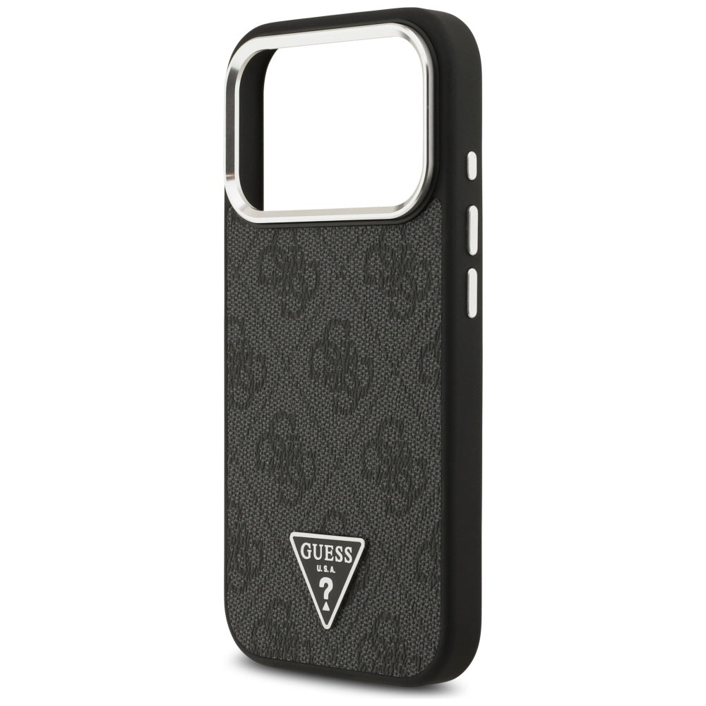 MagSafe tok Apple iPhone 17 Pro-hoz, Guess, 4G Triangle Logo, Fekete-Ezüst