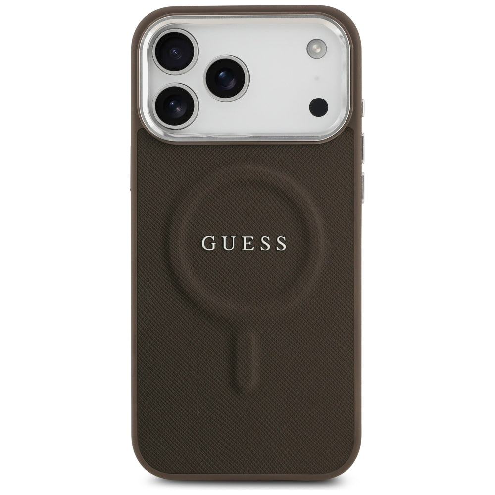 MagSafe tok Apple iPhone 17 Pro-hoz, Guess, Classic Logo, Barna