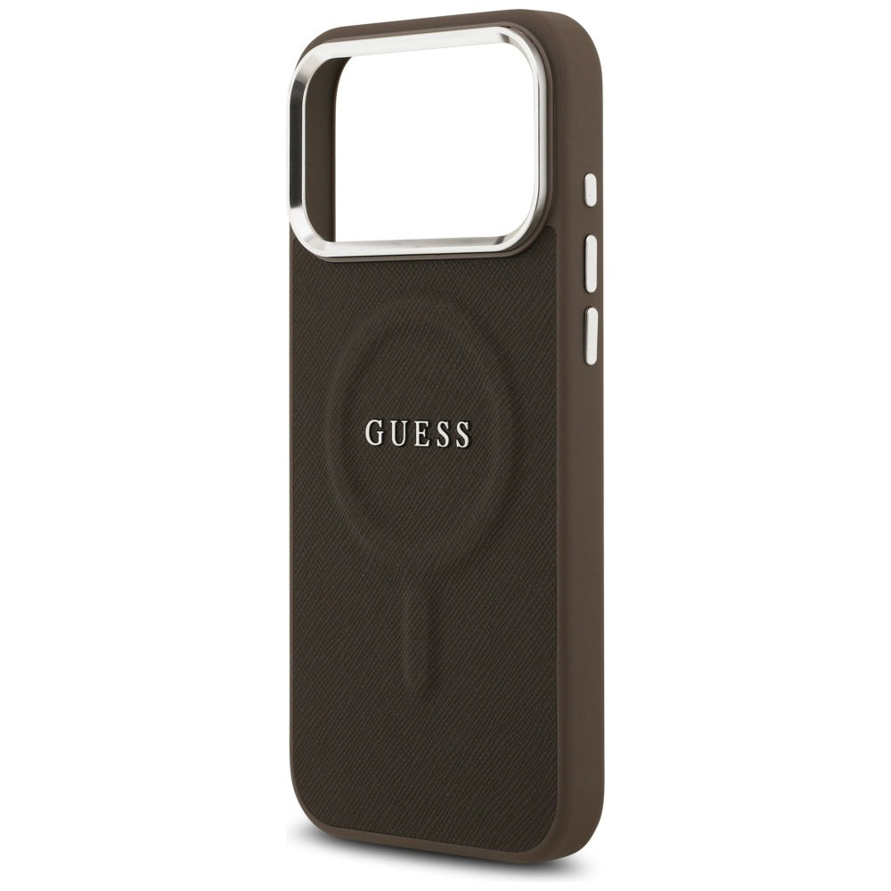 MagSafe tok Apple iPhone 17 Pro-hoz, Guess, Classic Logo, Barna