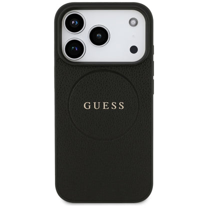 MagSafe tok Apple iPhone 17 Pro-hoz, Guess, Grained Gold Ring, Fekete