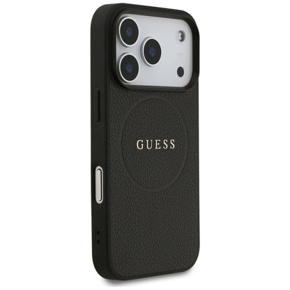 MagSafe tok Apple iPhone 17 Pro-hoz, Guess, Grained Gold Ring, Fekete