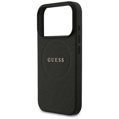 MagSafe tok Apple iPhone 17 Pro-hoz, Guess, Grained Gold Ring, Fekete