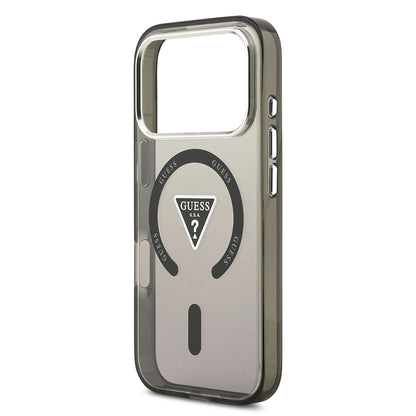 MagSafe tok Apple iPhone 17 Pro-hoz, Guess, IML Gradient Triangle Logo, Fekete-Ezüst