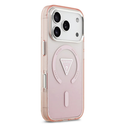 MagSafe tok Apple iPhone 17 Pro-hoz, Guess, IML Gradient Triangle Logo, Rózsaszín