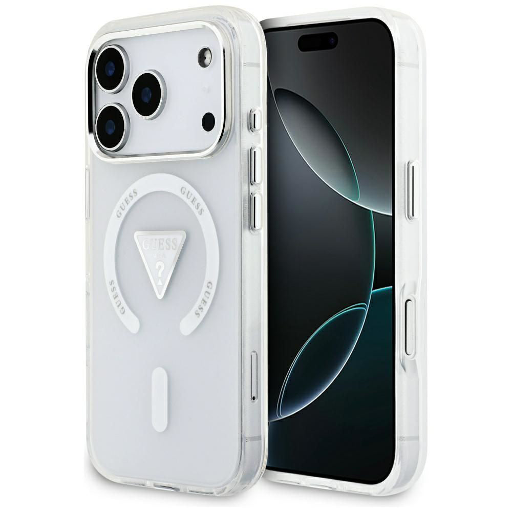 MagSafe tok Apple iPhone 17 Pro-hoz, Guess, IML Gradient Triangle Logo, Átlátszó