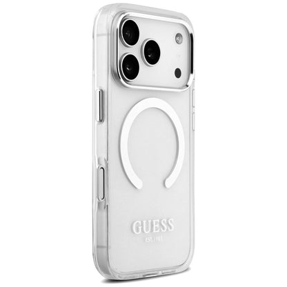 MagSafe tok Apple iPhone 17 Pro-hoz, Guess, Metal Outline, Ezüst