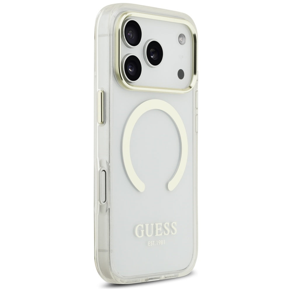 MagSafe tok Apple iPhone 17 Pro-hoz, Guess, Metal Outline, Arany