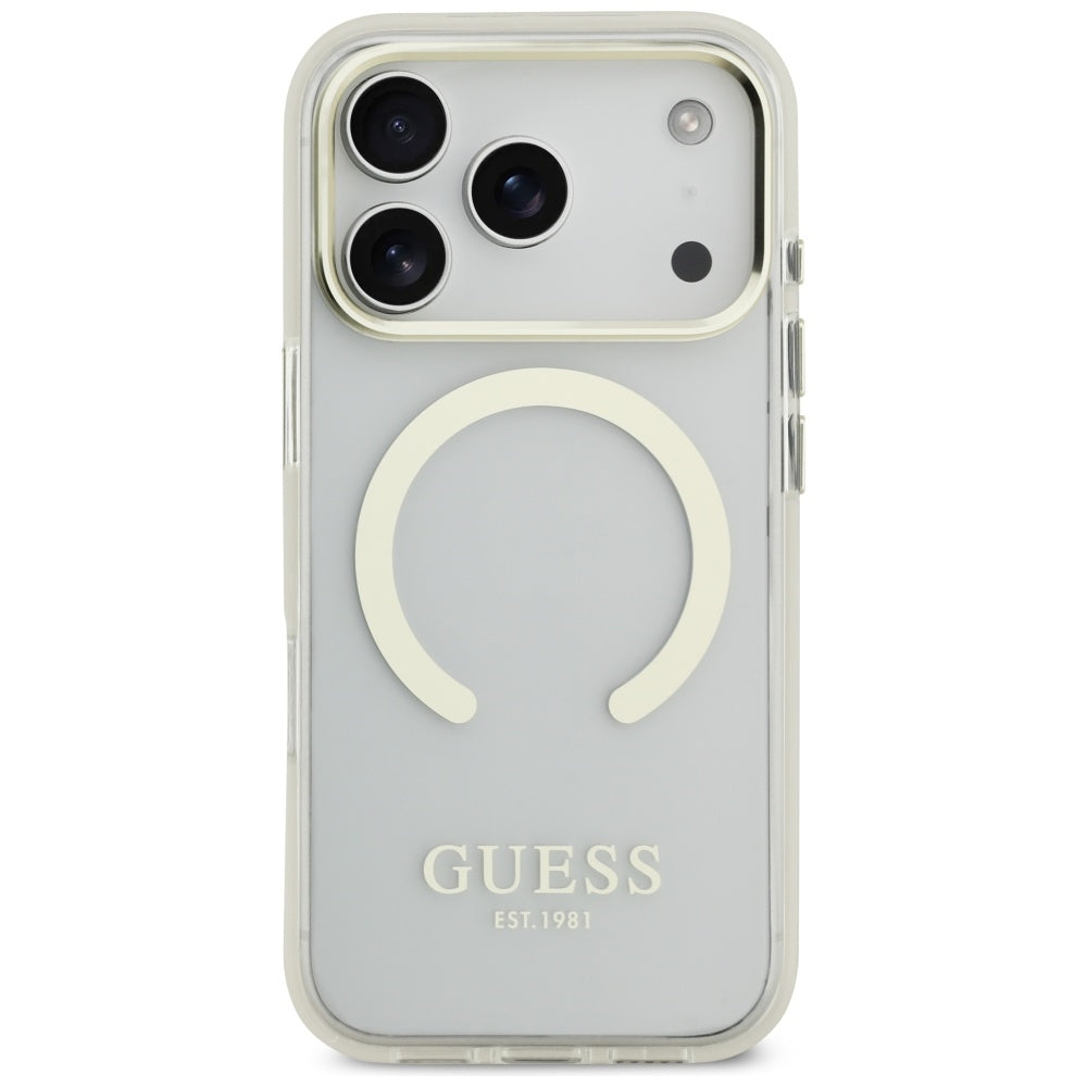MagSafe tok Apple iPhone 17 Pro-hoz, Guess, Metal Outline, Arany