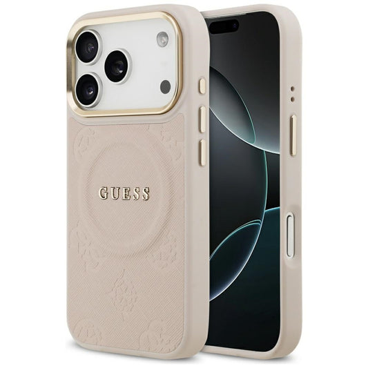 MagSafe tok Apple iPhone 17 Pro-hoz, Guess, Peony Hot Stamp, Rózsaszín