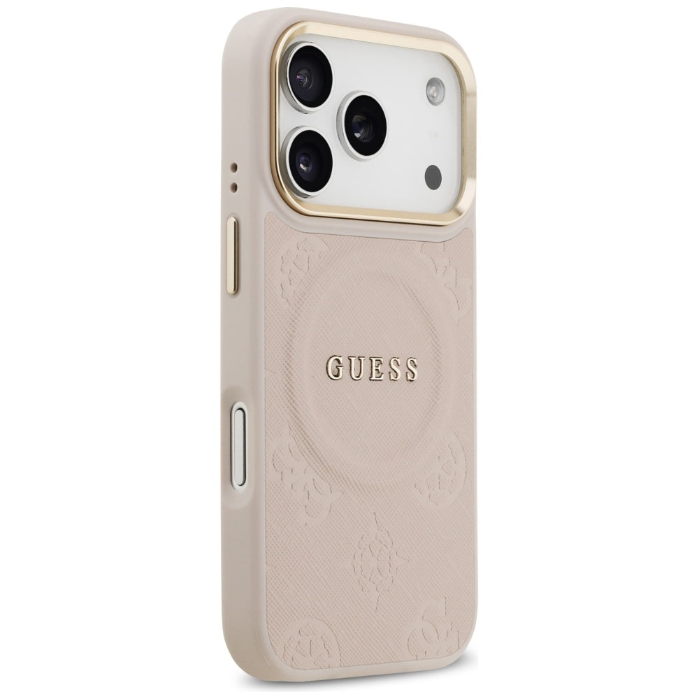 MagSafe tok Apple iPhone 17 Pro-hoz, Guess, Peony Hot Stamp, Rózsaszín