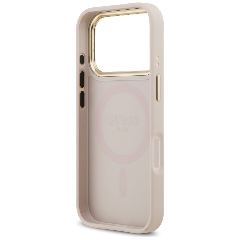 MagSafe tok Apple iPhone 17 Pro-hoz, Guess, Peony Hot Stamp, Rózsaszín