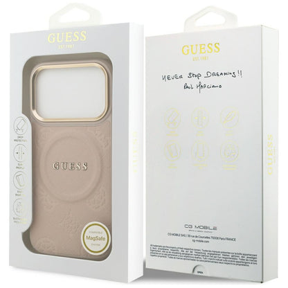 MagSafe tok Apple iPhone 17 Pro-hoz, Guess, Peony Hot Stamp, Rózsaszín