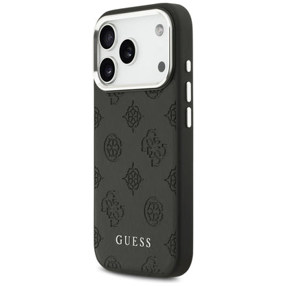 MagSafe tok Apple iPhone 17 Pro-hoz, Guess, Peony Hot Stamp Script, Fekete