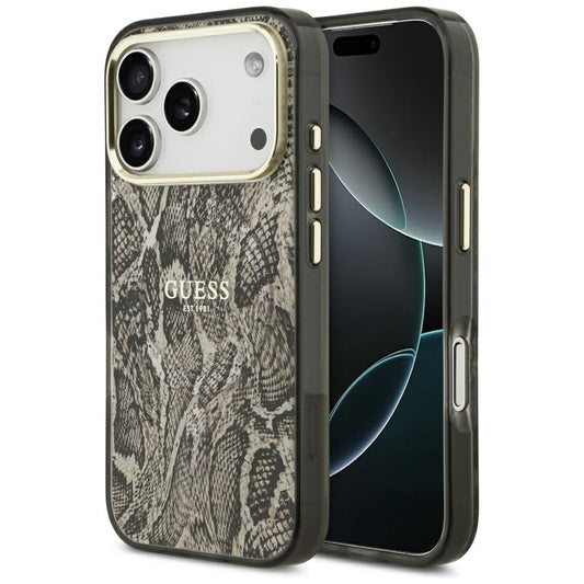 MagSafe tok Apple iPhone 17 Pro-hoz, Guess, Python minta, Barna