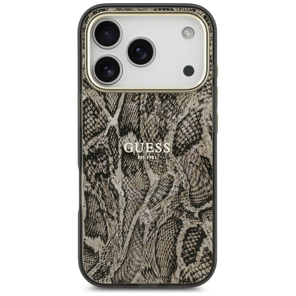MagSafe tok Apple iPhone 17 Pro-hoz, Guess, Python minta, Barna
