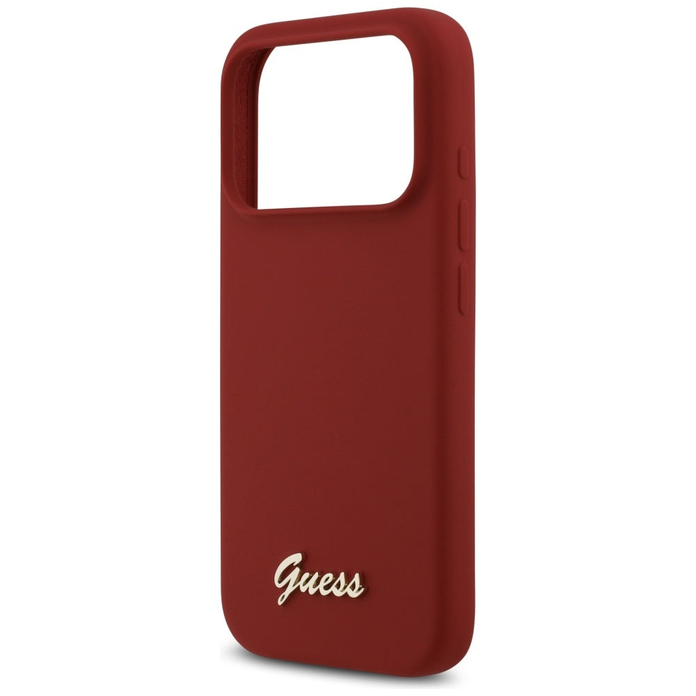 MagSafe tok Apple iPhone 17 Pro-hoz, Guess, Script Metal Logo, Rózsaszín
