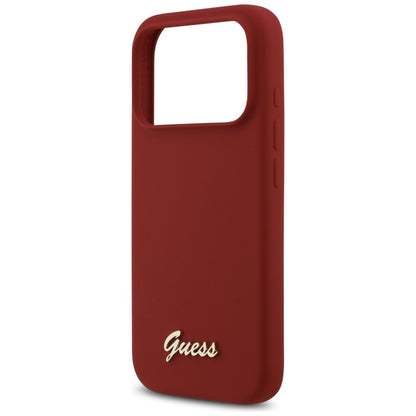 MagSafe tok Apple iPhone 17 Pro-hoz, Guess, Script Metal Logo, Rózsaszín