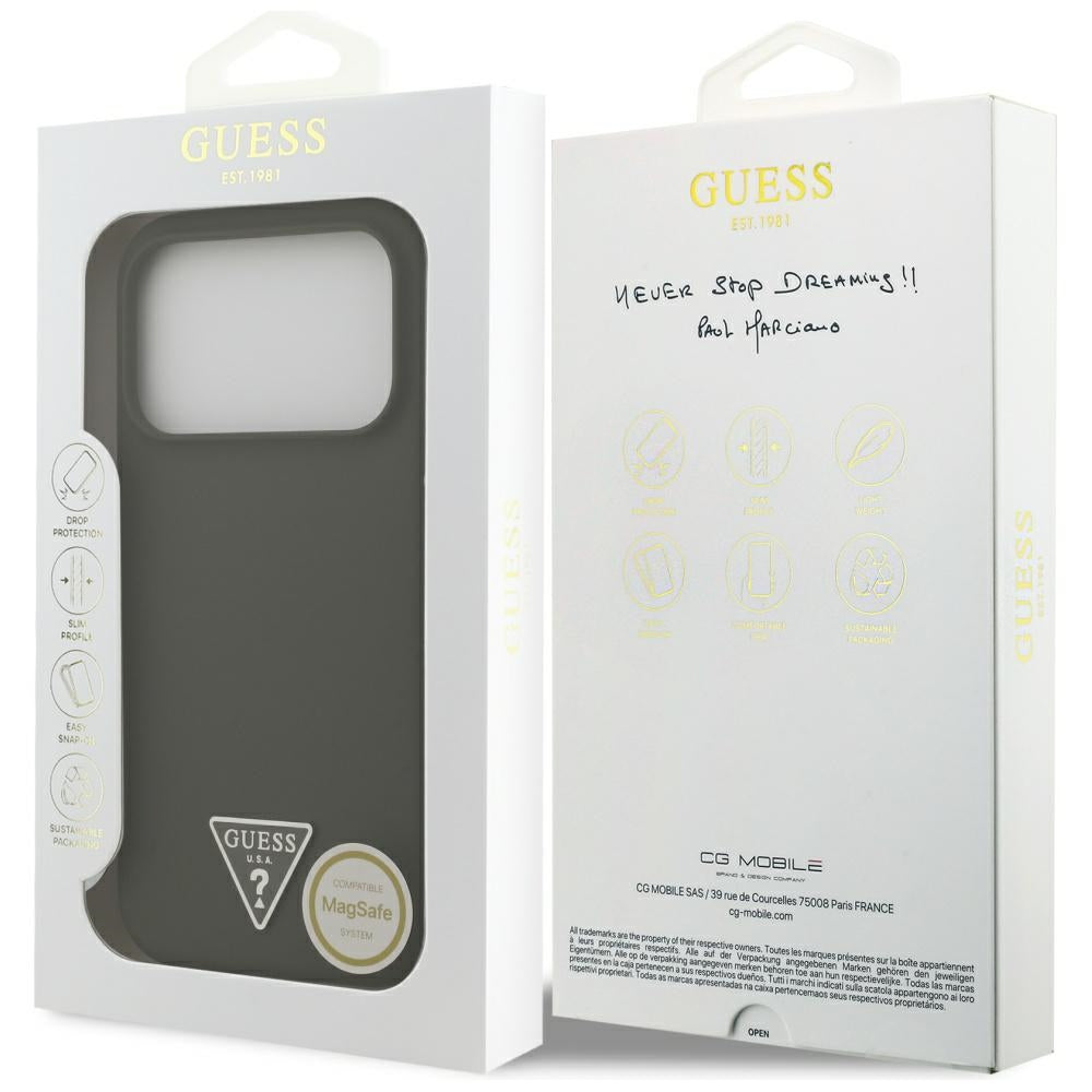 MagSafe tok Apple iPhone 17 Pro-hoz, Guess, Triangle Logo, Kaki
