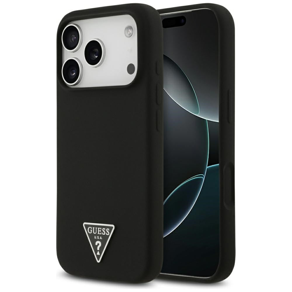 MagSafe tok Apple iPhone 17 Pro-hoz, Guess, Triangle Logo, Fekete