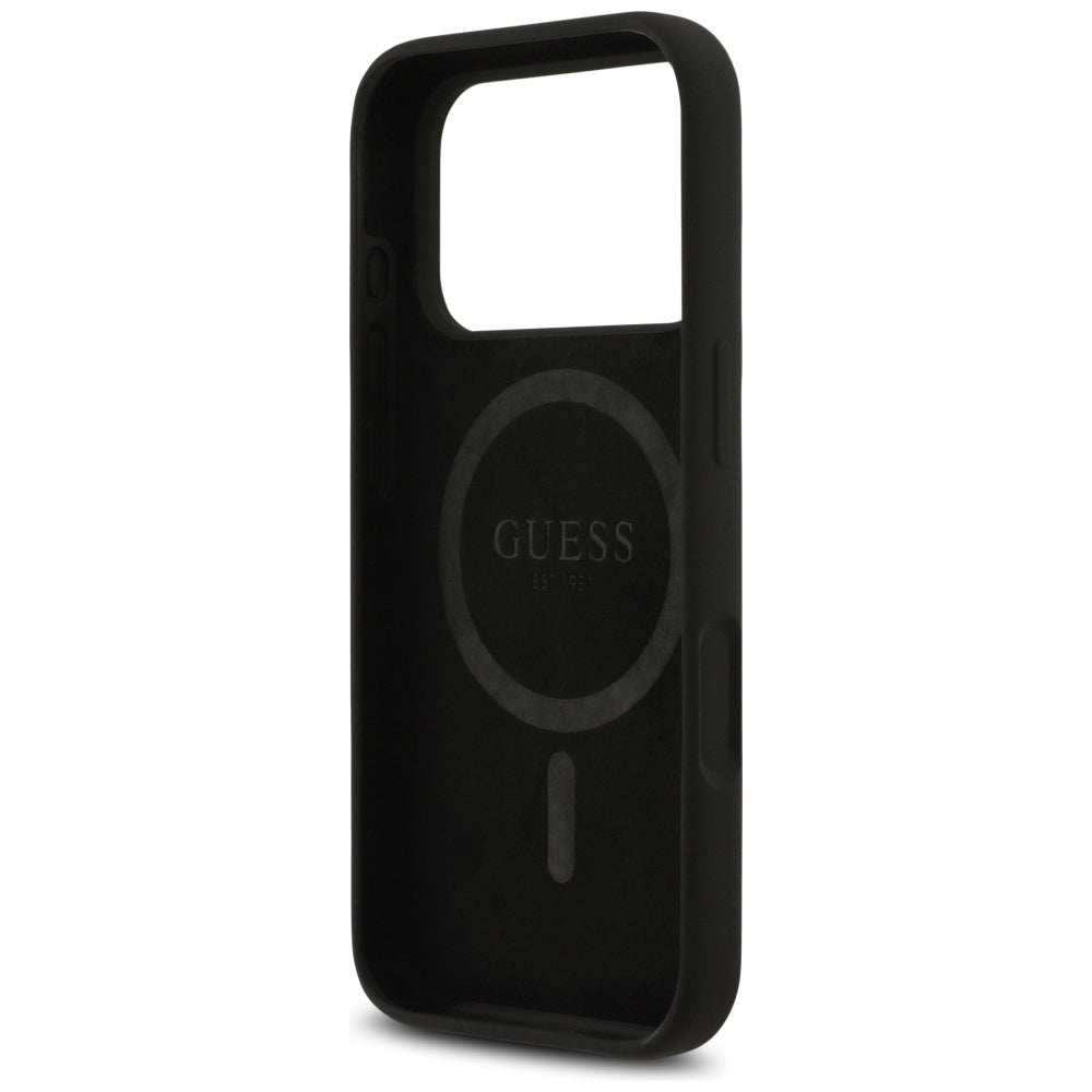 MagSafe tok Apple iPhone 17 Pro-hoz, Guess, Triangle Logo, Fekete