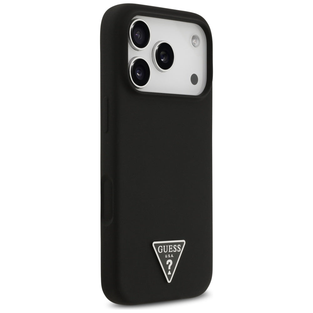 MagSafe tok Apple iPhone 17 Pro-hoz, Guess, Triangle Logo, Fekete
