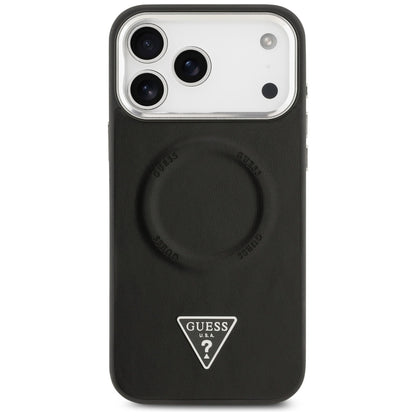 MagSafe tok Apple iPhone 17 Pro-hoz, Guess, Triangle Logo, Fekete-Ezüst