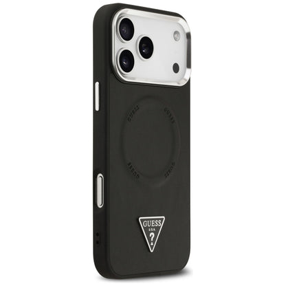 MagSafe tok Apple iPhone 17 Pro-hoz, Guess, Triangle Logo, Fekete-Ezüst