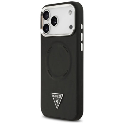MagSafe tok Apple iPhone 17 Pro-hoz, Guess, Triangle Logo, Fekete-Ezüst