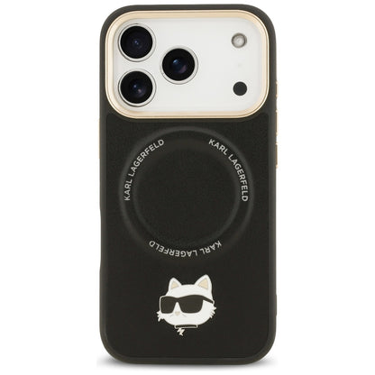 MagSafe tok Apple iPhone 17 Pro-hoz, Karl Lagerfeld, Big Strap Choupette Metal Logo, Fekete