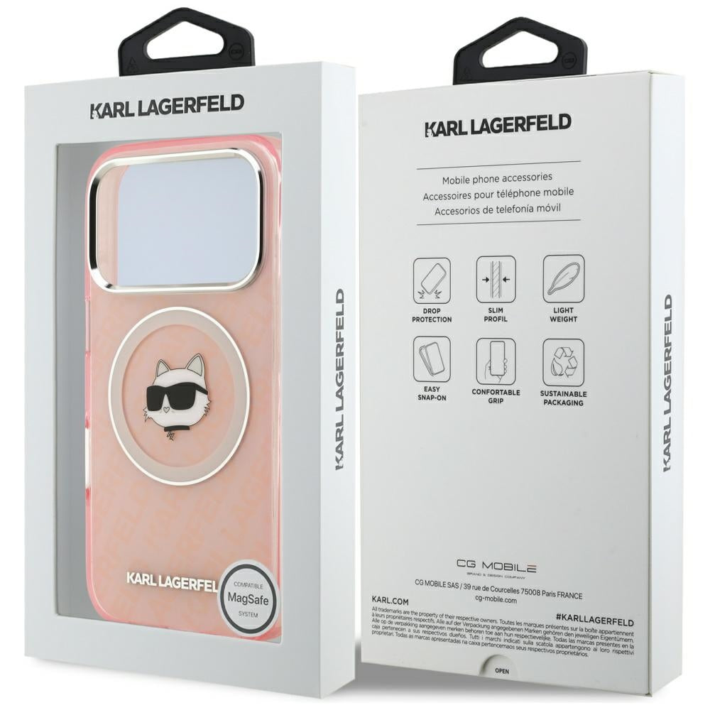 MagSafe tok Apple iPhone 17 Pro-hoz, Karl Lagerfeld, IML Choupette`s Head, Rózsaszín