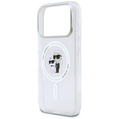 MagSafe tok Apple iPhone 17 Pro-hoz, Karl Lagerfeld, IML Glitter Karl & Choupette, Átlátszó