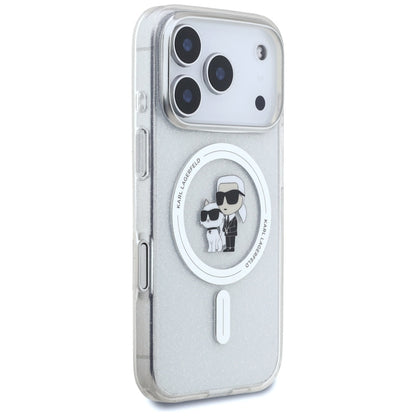 MagSafe tok Apple iPhone 17 Pro-hoz, Karl Lagerfeld, IML Glitter Karl & Choupette, Átlátszó