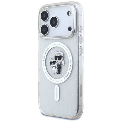 MagSafe tok Apple iPhone 17 Pro-hoz, Karl Lagerfeld, IML Glitter Karl & Choupette, Átlátszó