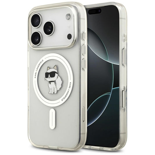 MagSafe tok Apple iPhone 17 Pro-hoz, Karl Lagerfeld, IML Logo Choupette, Átlátszó