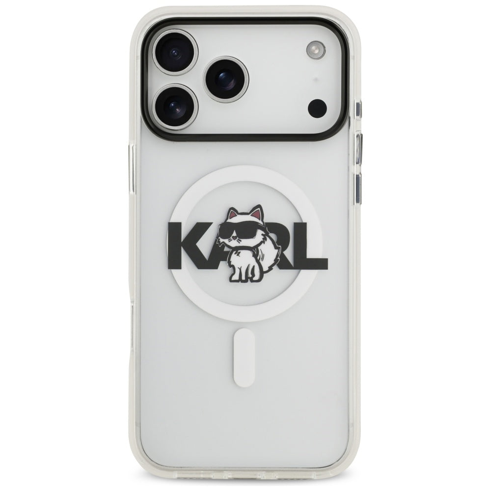 MagSafe tok Apple iPhone 17 Pro-hoz, Karl Lagerfeld, IML Sketch Logo Choupette, Átlátszó