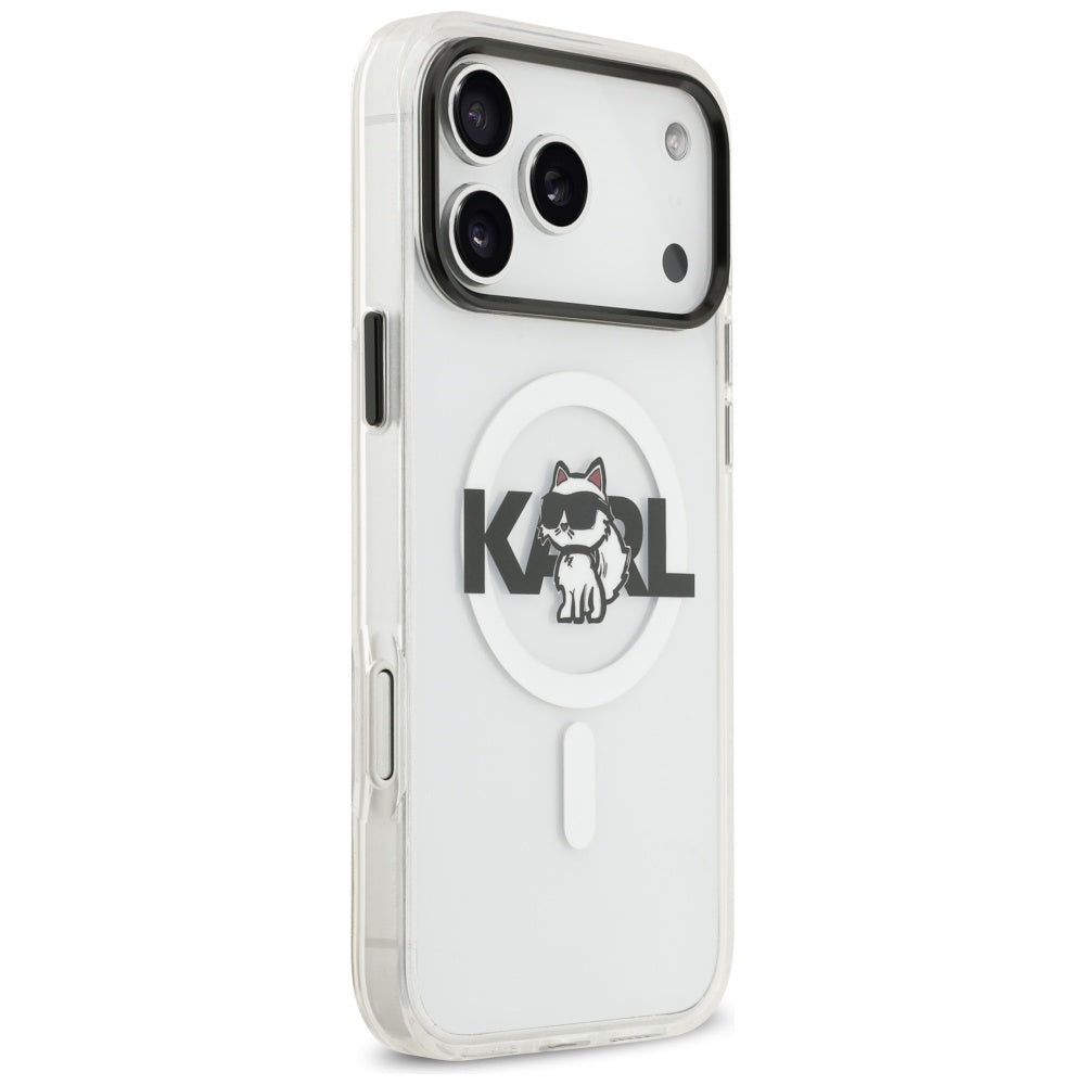 MagSafe tok Apple iPhone 17 Pro-hoz, Karl Lagerfeld, IML Sketch Logo Choupette, Átlátszó