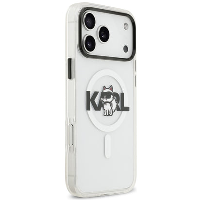 MagSafe tok Apple iPhone 17 Pro-hoz, Karl Lagerfeld, IML Sketch Logo Choupette, Átlátszó
