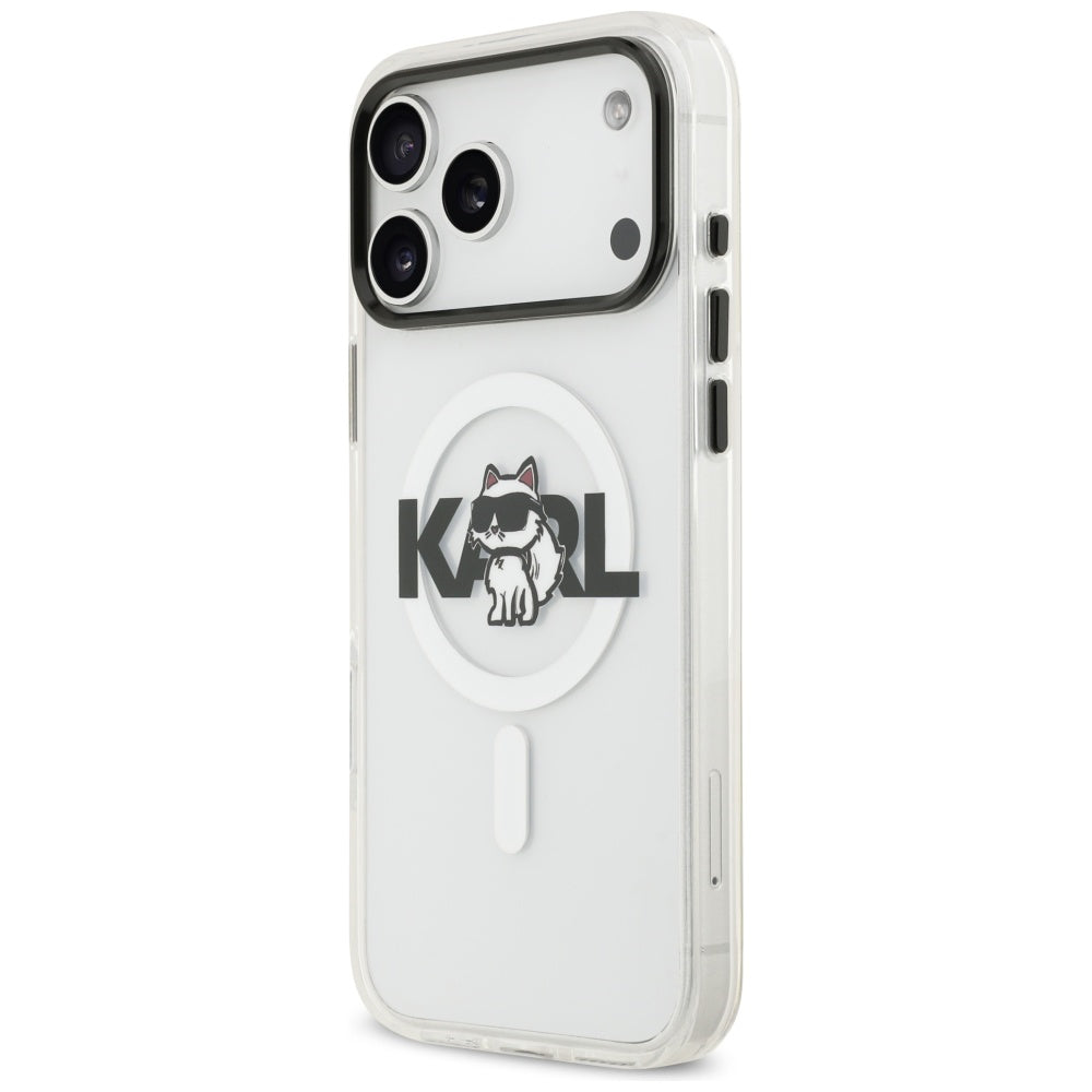 MagSafe tok Apple iPhone 17 Pro-hoz, Karl Lagerfeld, IML Sketch Logo Choupette, Átlátszó