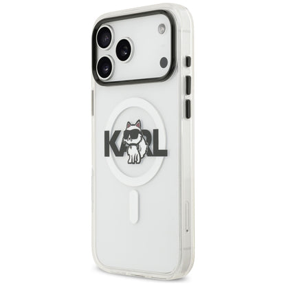MagSafe tok Apple iPhone 17 Pro-hoz, Karl Lagerfeld, IML Sketch Logo Choupette, Átlátszó
