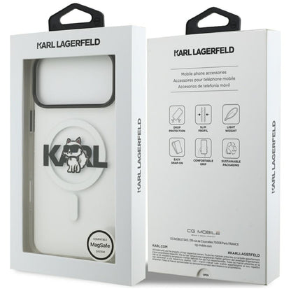 MagSafe tok Apple iPhone 17 Pro-hoz, Karl Lagerfeld, IML Sketch Logo Choupette, Átlátszó