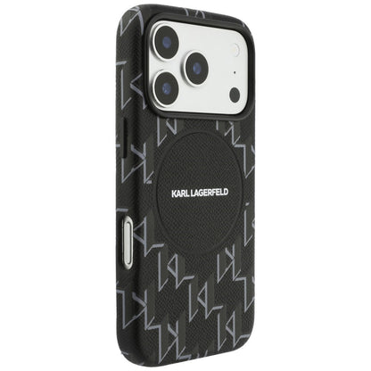 MagSafe tok Apple iPhone 17 Pro-hoz, Karl Lagerfeld, KL Monogram Logo, Fekete
