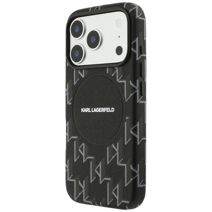 MagSafe tok Apple iPhone 17 Pro-hoz, Karl Lagerfeld, KL Monogram Logo, Fekete
