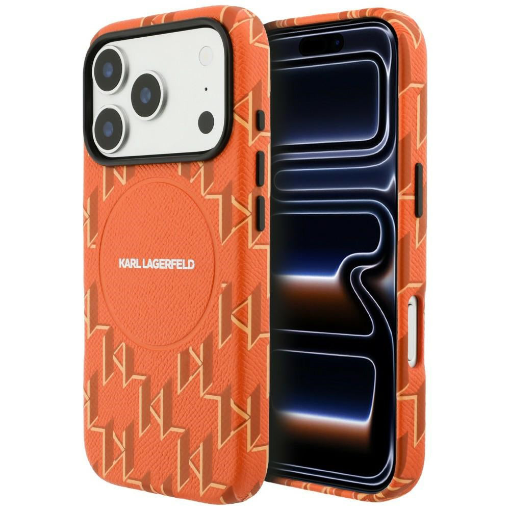 MagSafe tok Apple iPhone 17 Pro-hoz, Karl Lagerfeld, KL Monogram Logo, Narancssárga