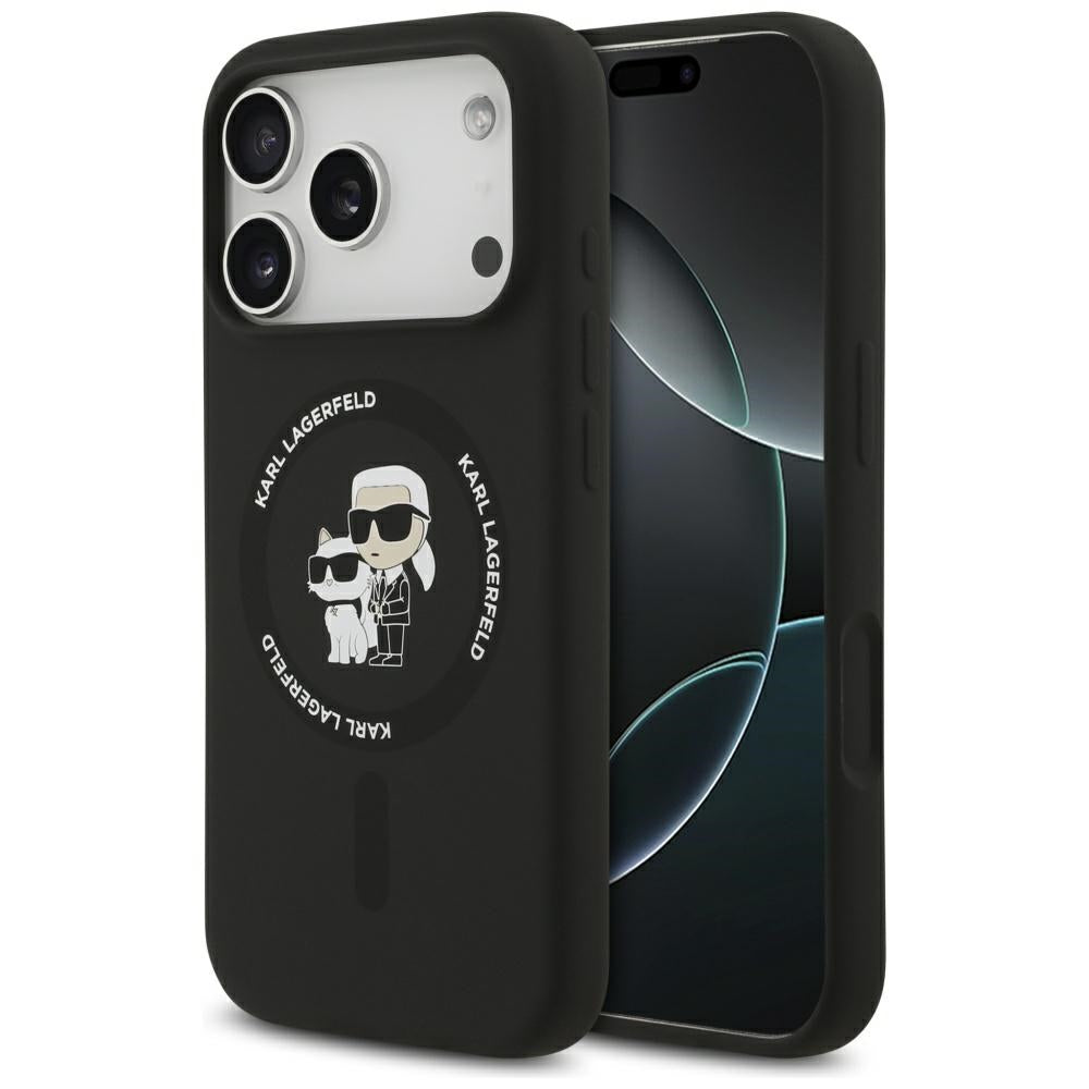 MagSafe tok Apple iPhone 17 Pro-hoz, Karl Lagerfeld, Ring Karl & Choupette, Fekete