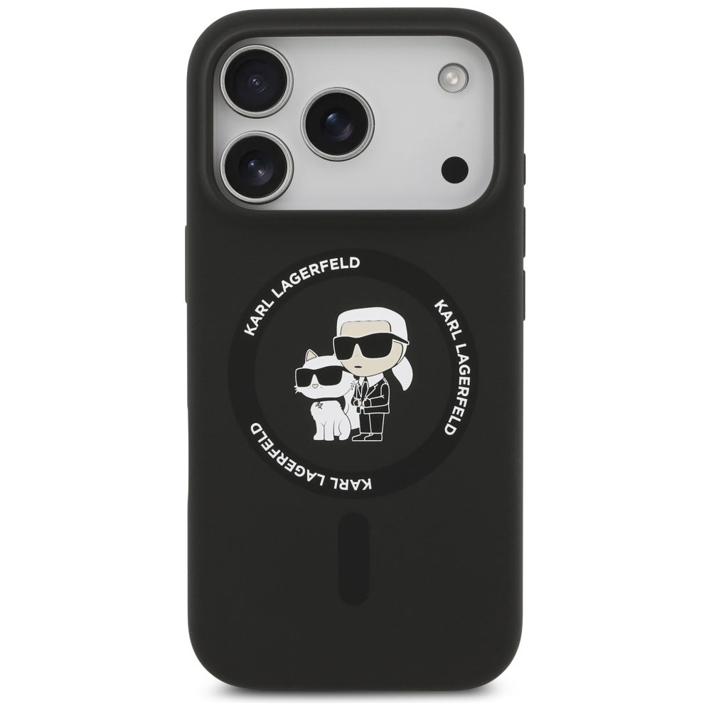MagSafe tok Apple iPhone 17 Pro-hoz, Karl Lagerfeld, Ring Karl & Choupette, Fekete