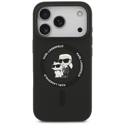 MagSafe tok Apple iPhone 17 Pro-hoz, Karl Lagerfeld, Ring Karl & Choupette, Fekete